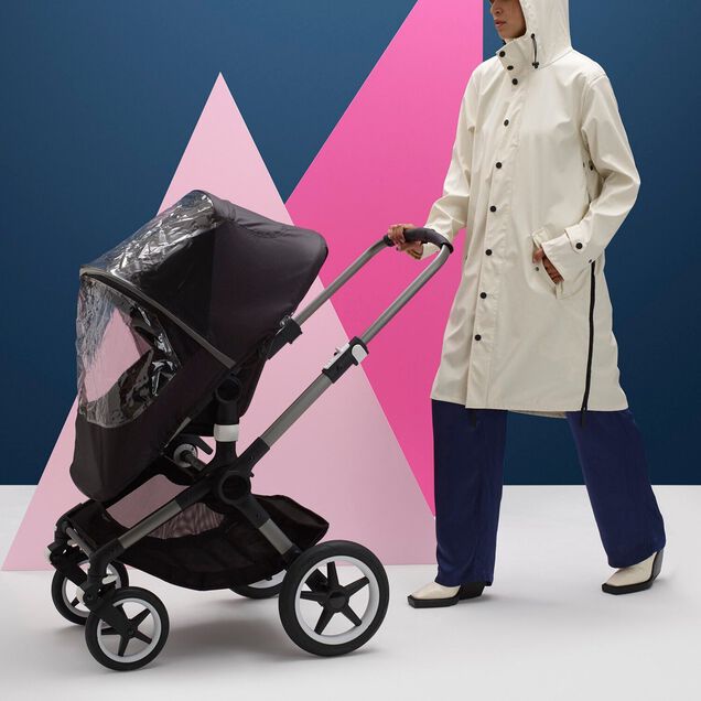 Refurbished Bugaboo Fox/Cameleon high performance raincover BLACK - Main Image Slide 1 of 11