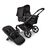 Kinderwagen Bugaboo Fox 5 Noir Limited Edition mit Liegewanne und Sitz; Gestell, Stoffe und Sonnenverdeck in Tiefschwarz. - Thumbnail Slide 1 of 15
