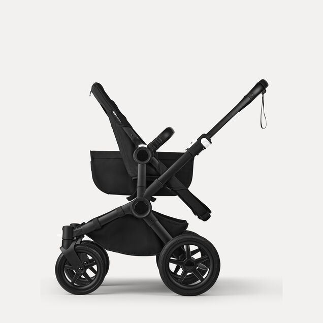 Bugaboo Donkey 5 Mono 2-in-1 stroller graphite base, midnight black fabrics, stormy blue sun canopy - Main Image Slide 9 of 12