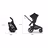 Bugaboo Kangaroo seat-only stroller black base, midnight black fabrics, misty white sun canopy - Thumbnail Slide 8 of 11