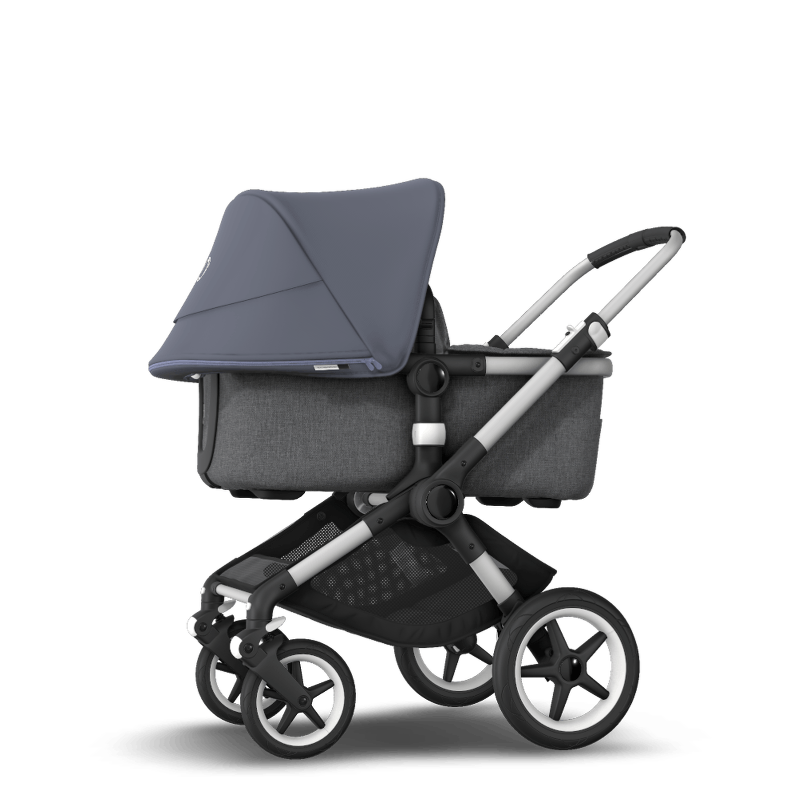 Poussette naissance et 2e âge Bugaboo Fox 2 steel blue sun canopy, grey