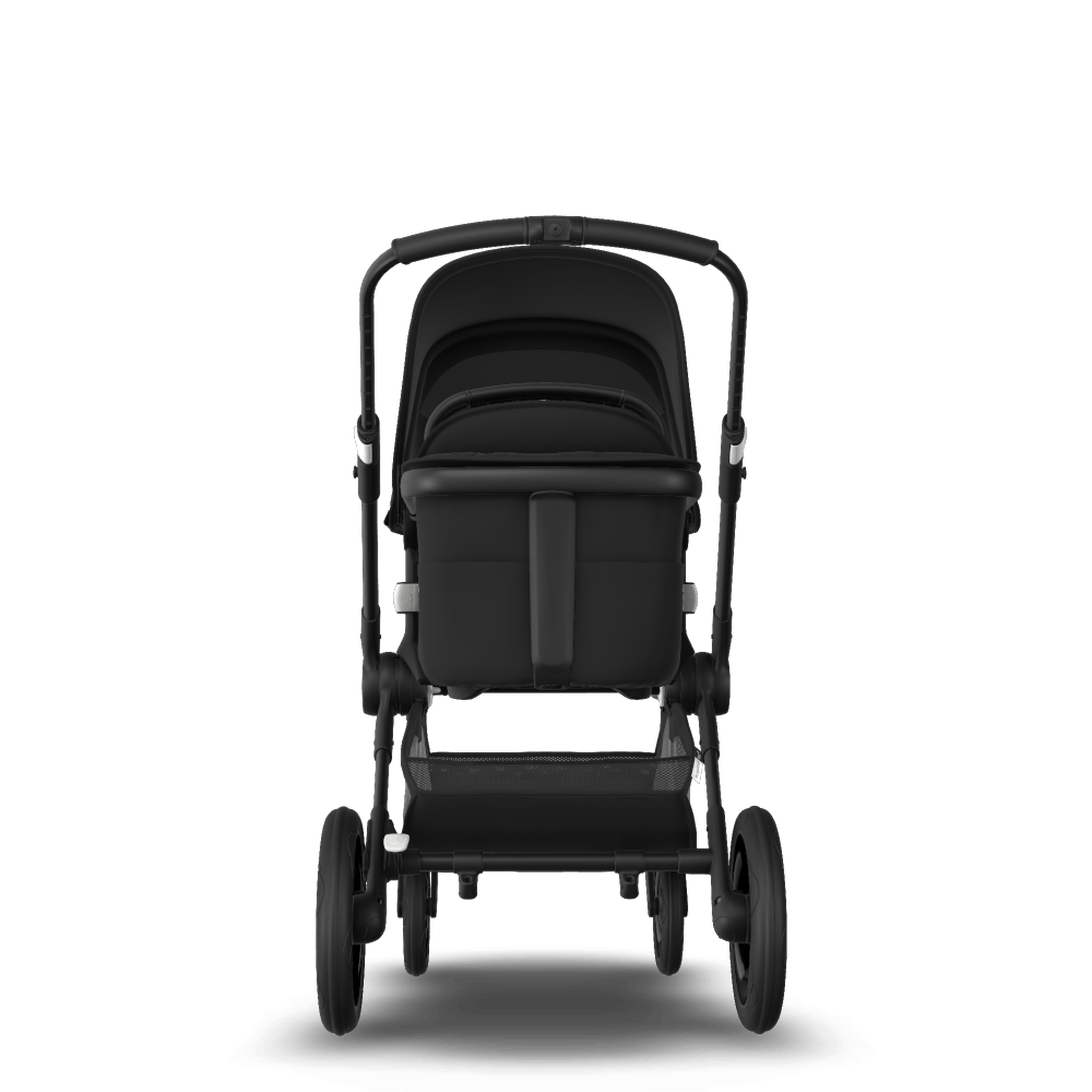 Bugaboo Fox 2 seat and carrycot pushchair black sun canopy, black fabrics, black chassis - Thumbnail Slide 3 of 10