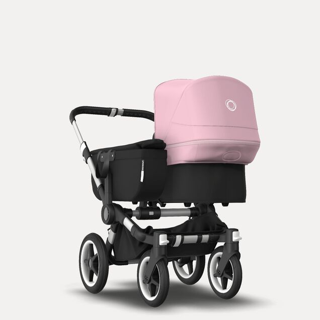 Bugaboo Donkey 3 Mono seat and bassinet stroller soft pink sun canopy, black fabrics, aluminium base - Main Image Slide 1 of 10
