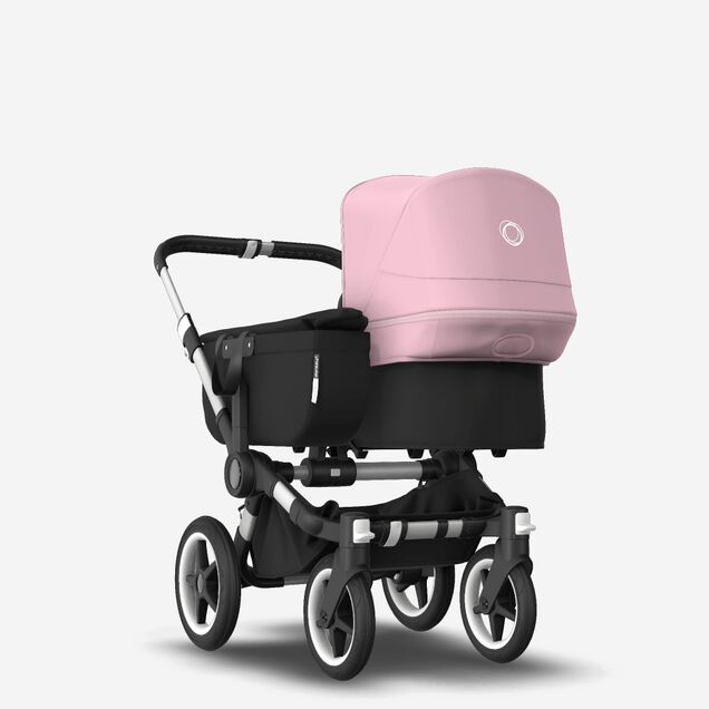 Bugaboo Donkey 3 Mono seat and bassinet stroller soft pink sun canopy, black fabrics, aluminium base - Main Image Slide 1 of 10