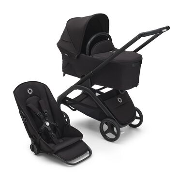 Bugaboo Dragonfly 2-in-1 pushchair black base, midnight black fabrics, midnight black sun canopy