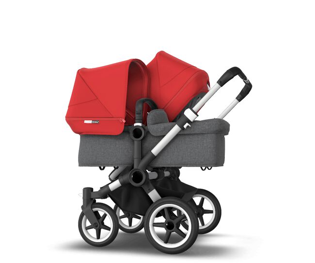 US - Bugaboo D3D stroller bundle aluminum grey melange red - Main Image Slide 2 of 4