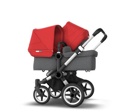US - Bugaboo D3D stroller bundle aluminum grey melange red