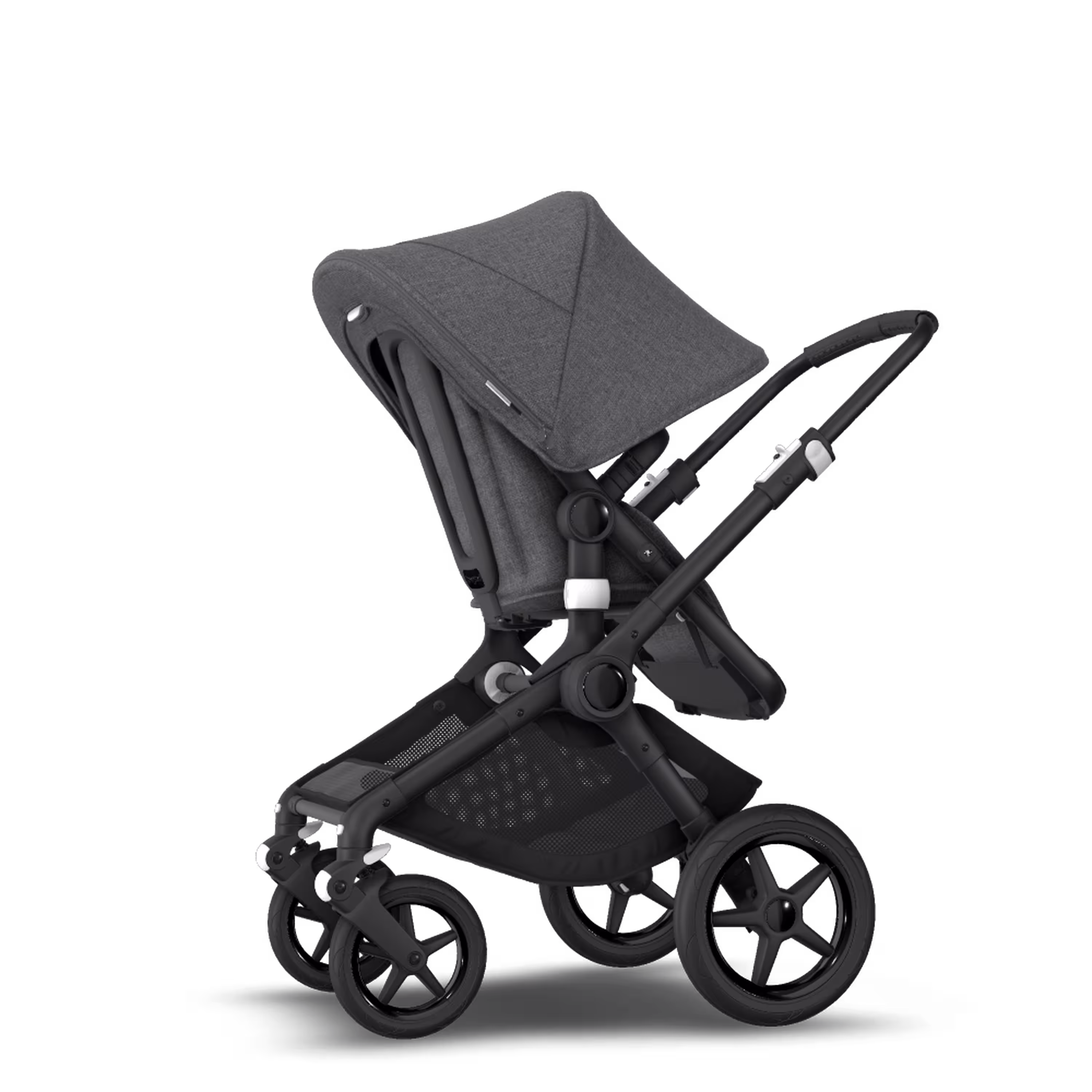 Bugaboo Fox 2 travel system grey melange (nr) sun canopy, grey melange fabrics, black base - Main Modal Image Slide 7 of 18
