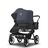 Bugaboo Donkey 5 Duo double stroller graphite base, midnight black fabrics, stormy blue sun canopy - Thumbnail Slide 3 of 11