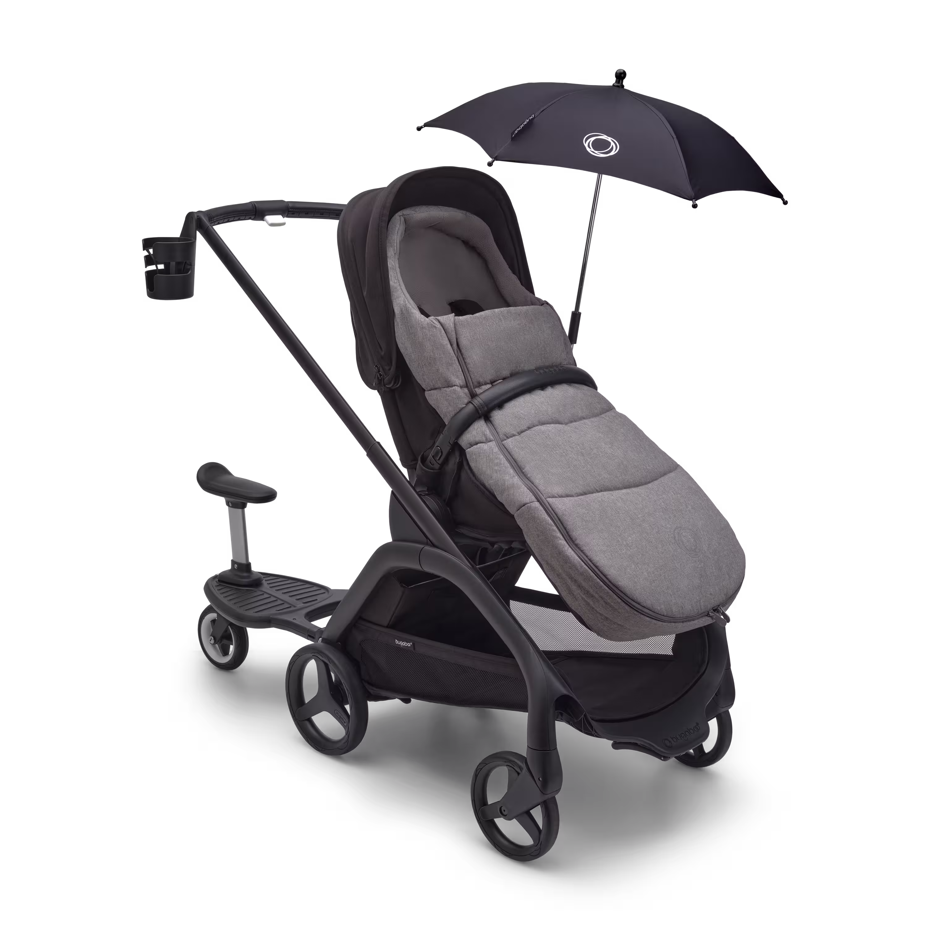 Refurbished Bugaboo Dragonfly 2-in-1 pushchair black base, dark cherry red fabrics, dark cherry red sun canopy - Main Modal Image Slide 9 of 9