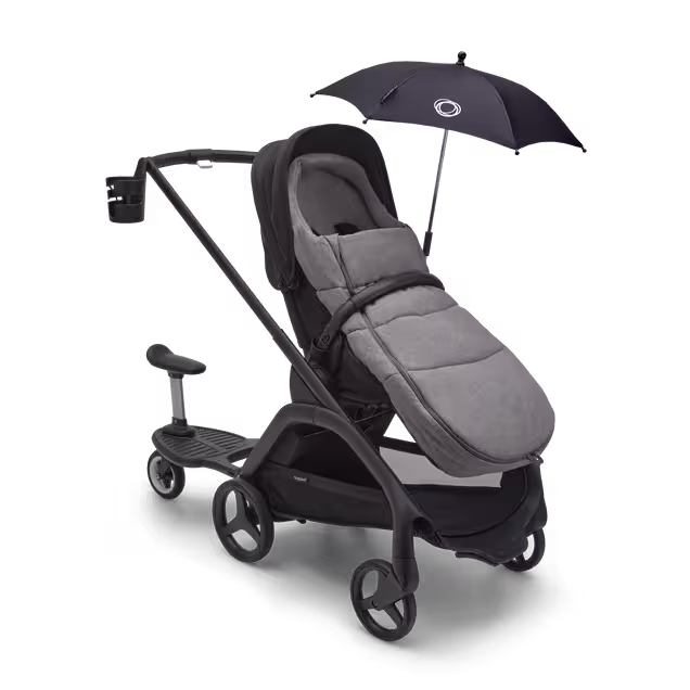 Refurbished Bugaboo Dragonfly 2-in-1 pushchair black base, dark cherry red fabrics, dark cherry red sun canopy - Main Image Slide 9 of 9