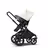 Bugaboo Fox 2 Seat and Bassinet Stroller Fresh white sun canopy, Black style set, black chassis - Thumbnail Slide 5 of 6