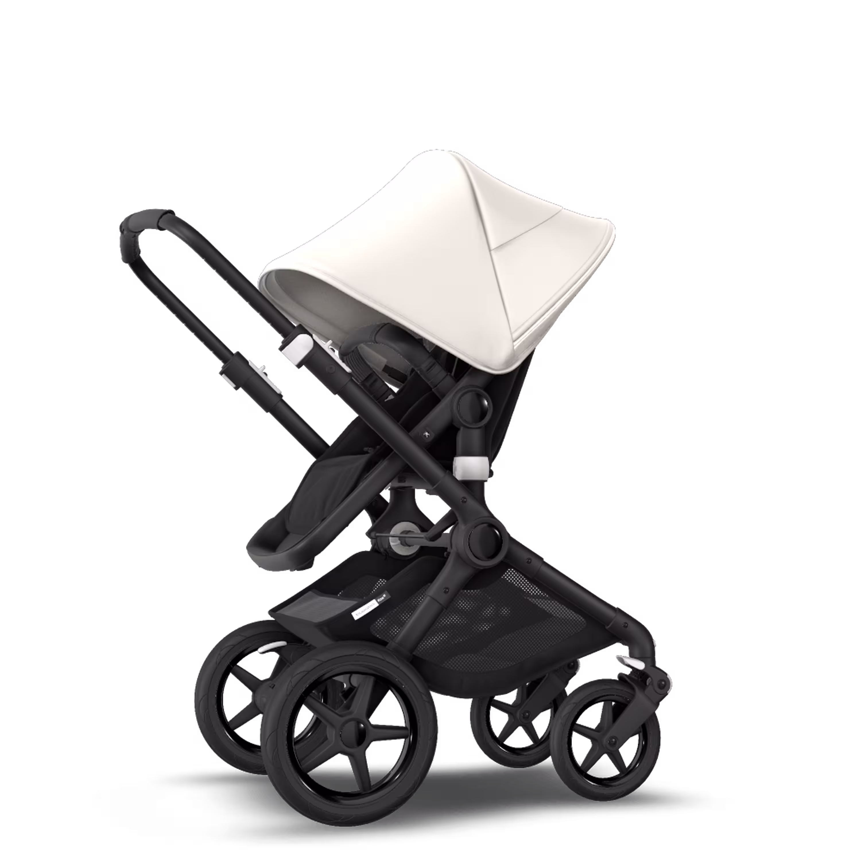 Bugaboo Fox 2 Seat and Bassinet Stroller Fresh white sun canopy, Black style set, black chassis - Main Modal Image Slide 5 of 6