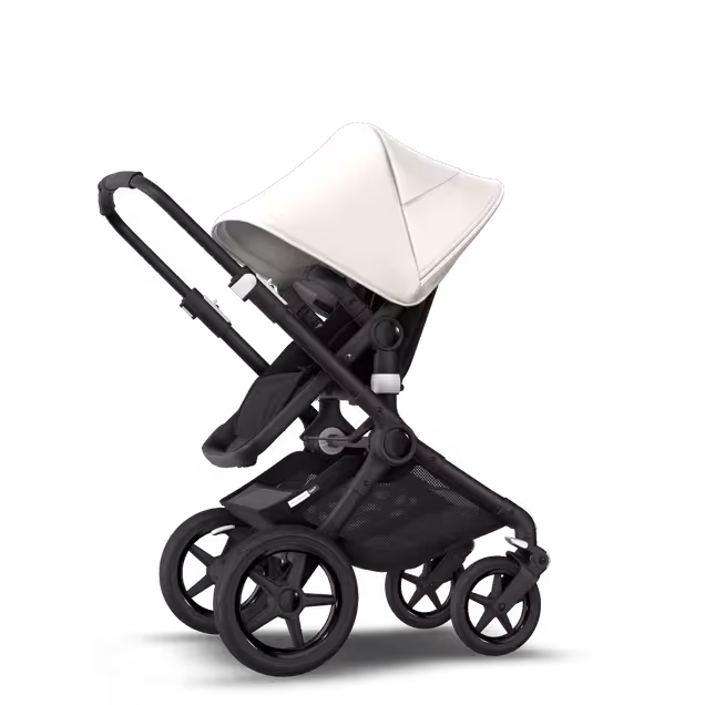 Bugaboo Fox 2 Seat and Bassinet Stroller Fresh white sun canopy, Black style set, black chassis - Main Image Slide 5 of 6