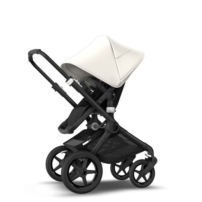 Bugaboo Fox 2 Seat and Bassinet Stroller Fresh white sun canopy, Black style set, black chassis - Main Image Slide 5 of 6
