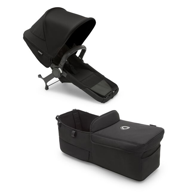 PP Bugaboo Donkey 5 Twin extension set complete MIDNIGHT BLACK-MIDNIGHT BLACK