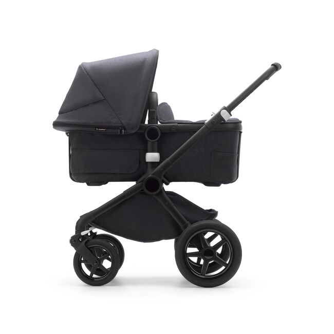 Side view of a Fox 3 pram body stroller with black frame and mineral washed black fabrics. - Main Image Slide 15 of 15