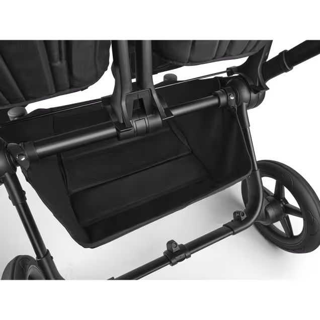 Bugaboo Donkey 5 Duo double stroller black base, grey mélange fabrics, forest green sun canopy - Main Image Slide 6 of 11