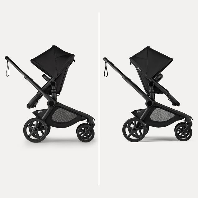 Two Bugaboo Kangaroo 2-in-1 strollers side by side. The left one has the seat facing the parent. The right one has the seat facing the world. - Main Image Slide 10 of 18