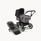 Bugaboo Donkey 5 Mono 2-in-1 stroller graphite base, grey mélange fabrics, midnight black sun canopy