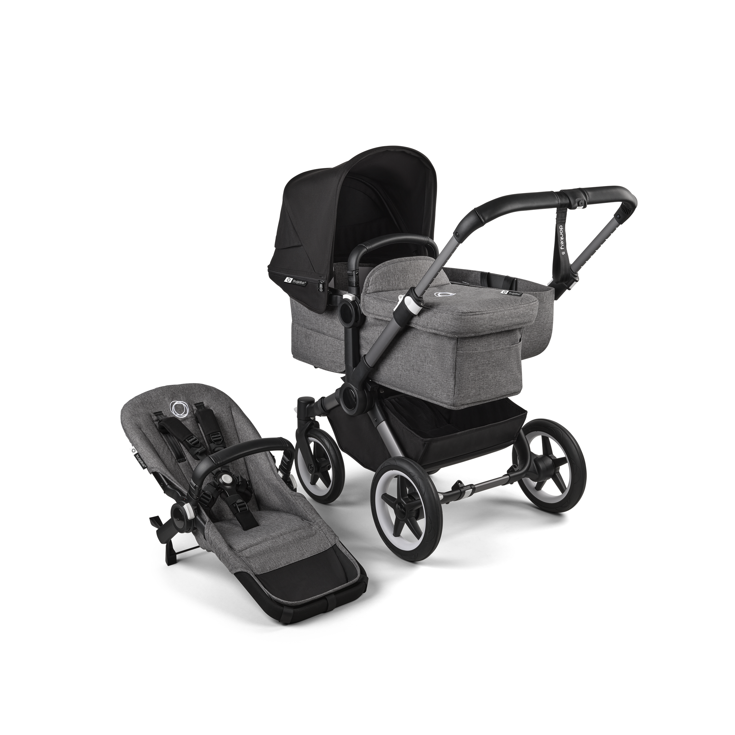 Bugaboo Donkey 5 Mono 2-in-1 stroller midnight black sun canopy