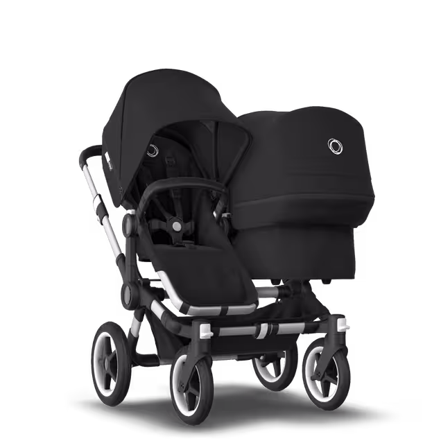Bugaboo Donkey 3 Duo travel system black sun canopy, black fabrics, aluminium base - Main Image Slide 8 of 11