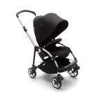 Bugaboo Bee 6 seat stroller black sun canopy, black fabrics, aluminium base