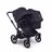 Bugaboo Donkey 6 double pram black base, deep indigo fabrics, deep indigo sun canopy  - Thumbnail Slide 1 of 10