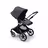 Bugaboo Fox 3 seat stroller with graphite frame, grey fabrics, and stormy blue sun canopy. - Thumbnail Slide 6 of 7