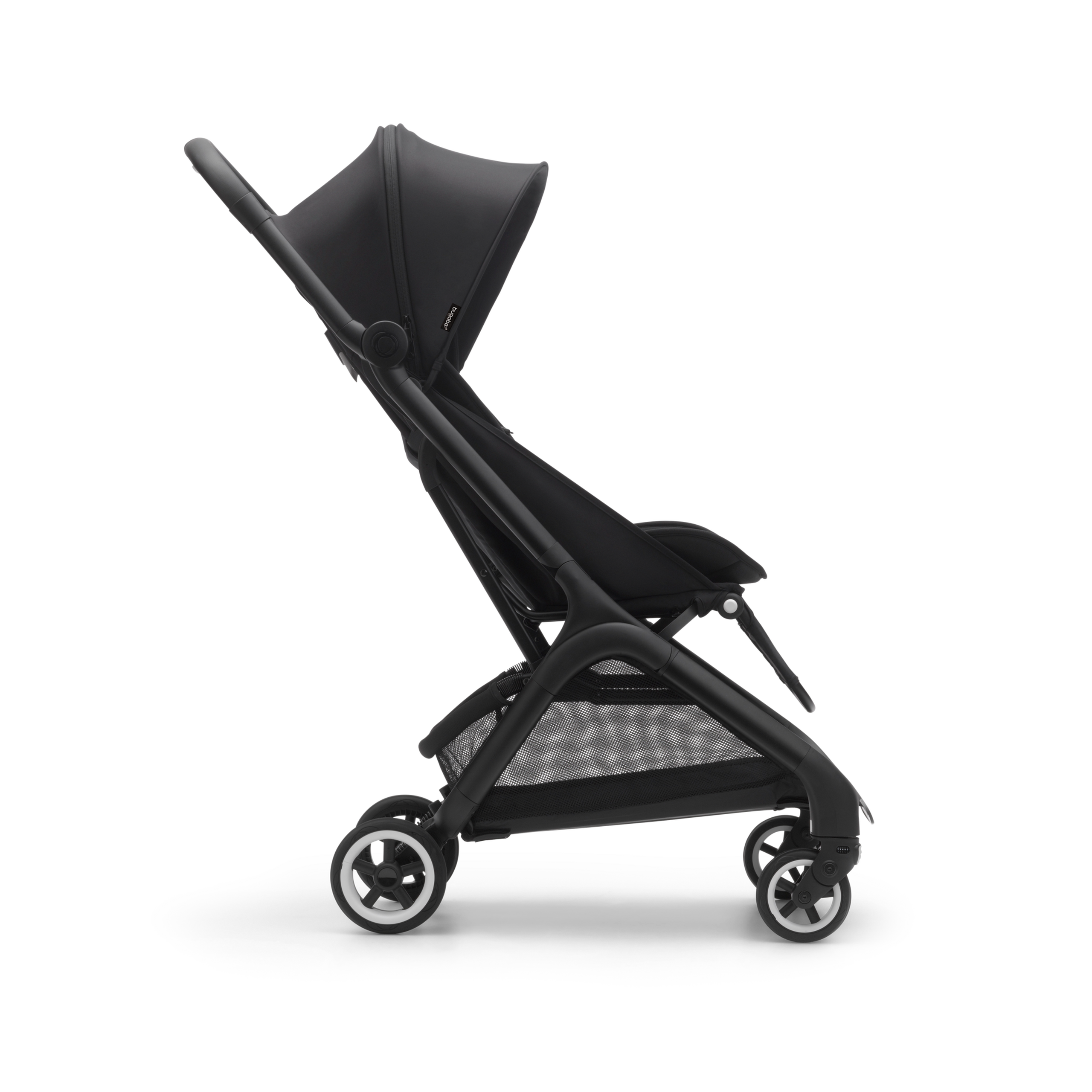 Bugaboo Butterfly travel stroller black base, midnight black fabrics, midnight black sun canopy - Thumbnail Slide 2 of 13