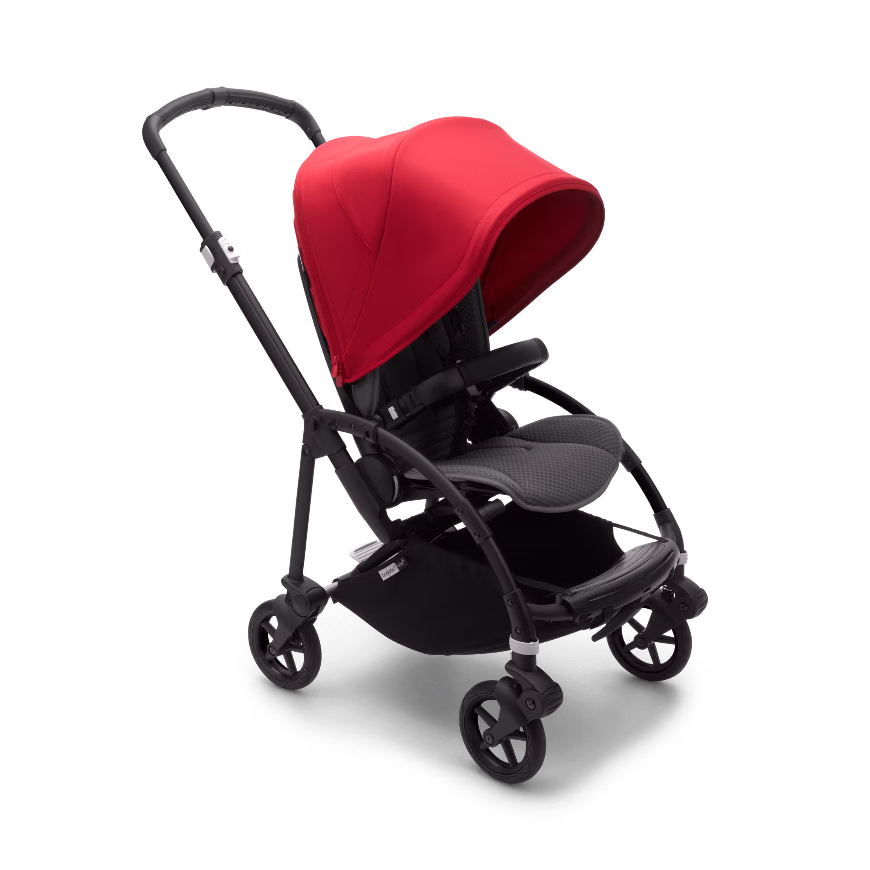 Bugaboo Bee 6 bassinet and seat stroller red sun canopy, grey mélange fabrics, black base - Main Modal Image Slide 2 of 3