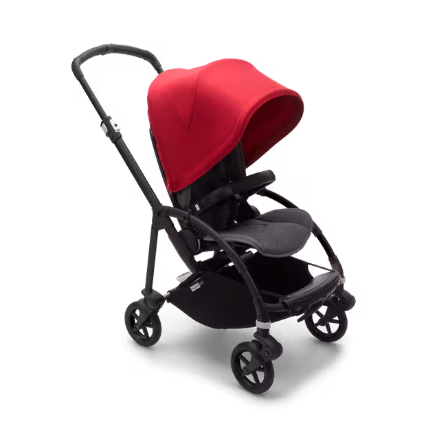 Bugaboo Bee 6 bassinet and seat stroller red sun canopy, grey mélange fabrics, black base - Main Image Slide 2 of 3