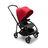 Bugaboo Bee 6 bassinet and seat stroller red sun canopy, grey mélange fabrics, black base - Thumbnail Slide 2 of 3