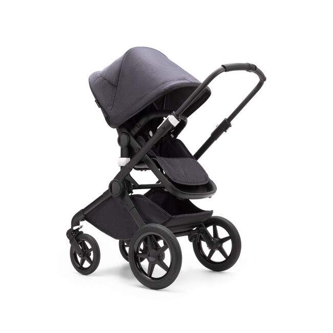 Bugaboo Fox 3 seat stroller with black frame, mineral black fabrics, and mineral black sun canopy. - Main Image Slide 12 of 15