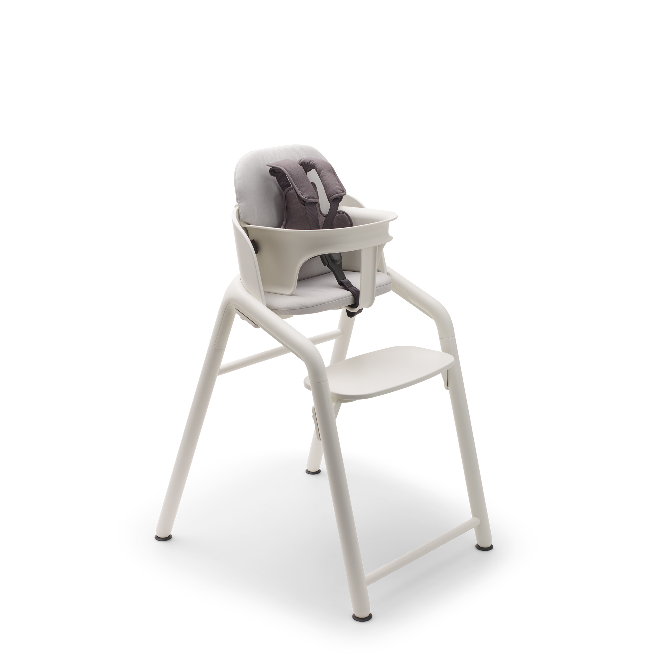 Bugaboo Giraffe chair, baby set with harness, and baby pillow set, all in white. - Thumbnail Slide 3 of 4