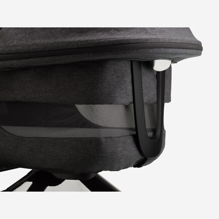 Bugaboo Fox 3 bassinet and seat stroller black base, mineral washed black fabrics, mineral washed black sun canopy