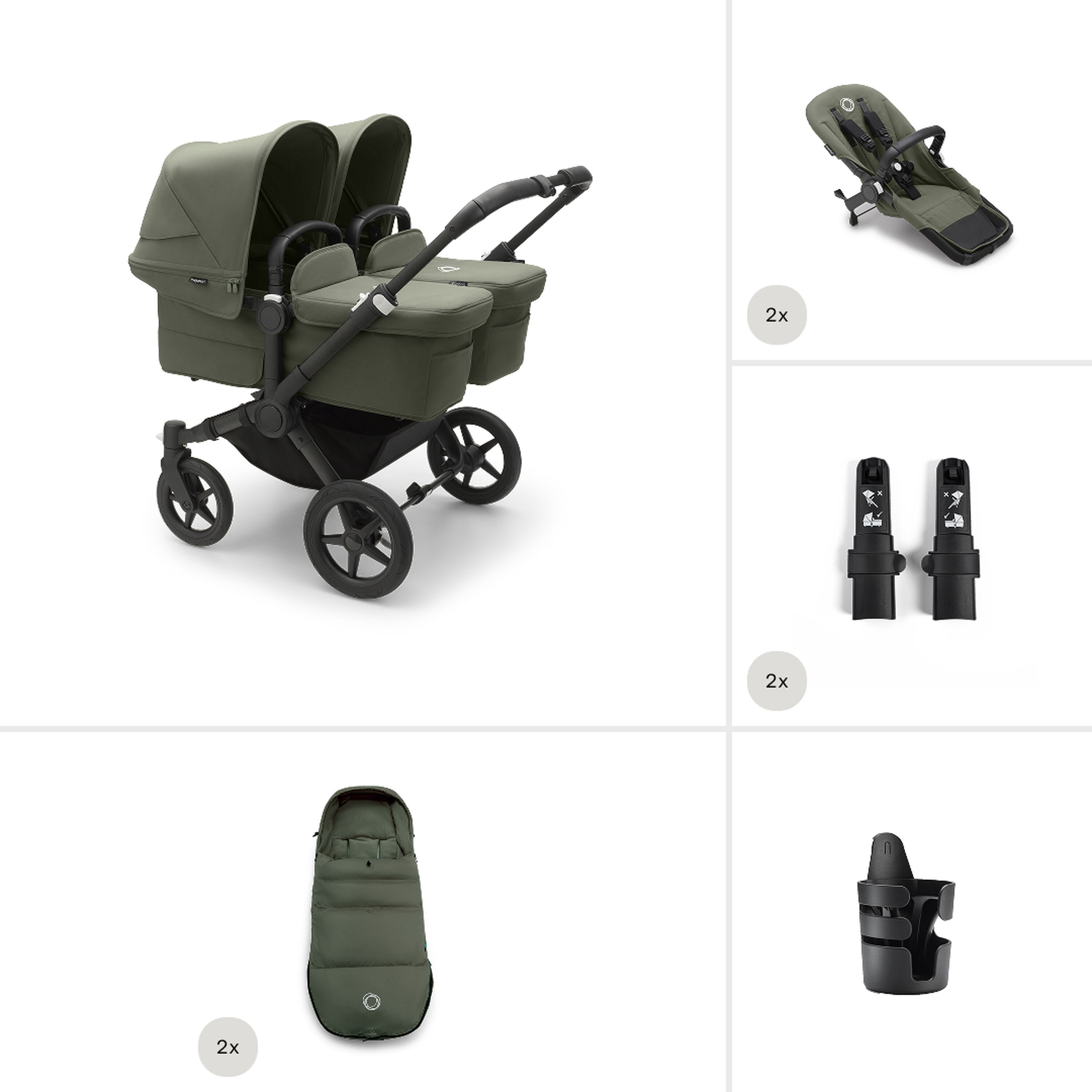 Bugaboo Donkey 5 Twin Unverzichtbare Kinderwagen-Sets - Main Modal Image Slide 1 of 5