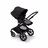 Bugaboo Fox 3 seat stroller with black frame, grey fabrics, and black sun canopy. - Thumbnail Slide 6 of 7