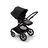 Bugaboo Fox 3 seat stroller with black frame, grey fabrics, and black sun canopy. - Thumbnail Slide 6 of 7