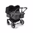 Bugaboo Donkey 5 twin stroller graphite base, grey mélange fabrics, midnight black sun canopy - Thumbnail Slide 1 of 12