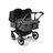 Bugaboo Donkey 5 twin stroller graphite base, grey mélange fabrics, midnight black sun canopy - Thumbnail Slide 1 of 12