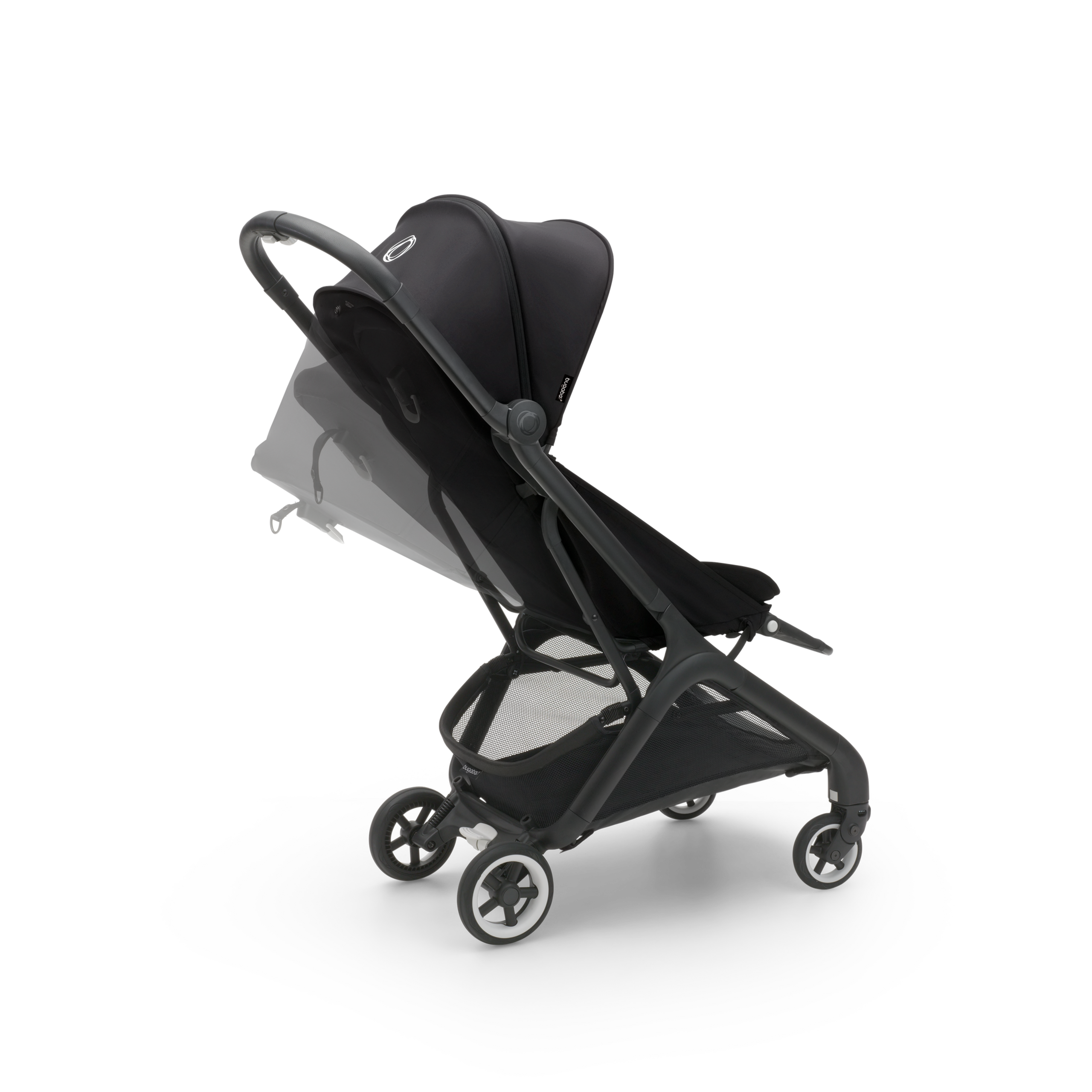 Bugaboo Butterfly bassinet and seat stroller black base, dark cherry red fabrics, dark cherry red sun canopy - Thumbnail Slide 8 of 13