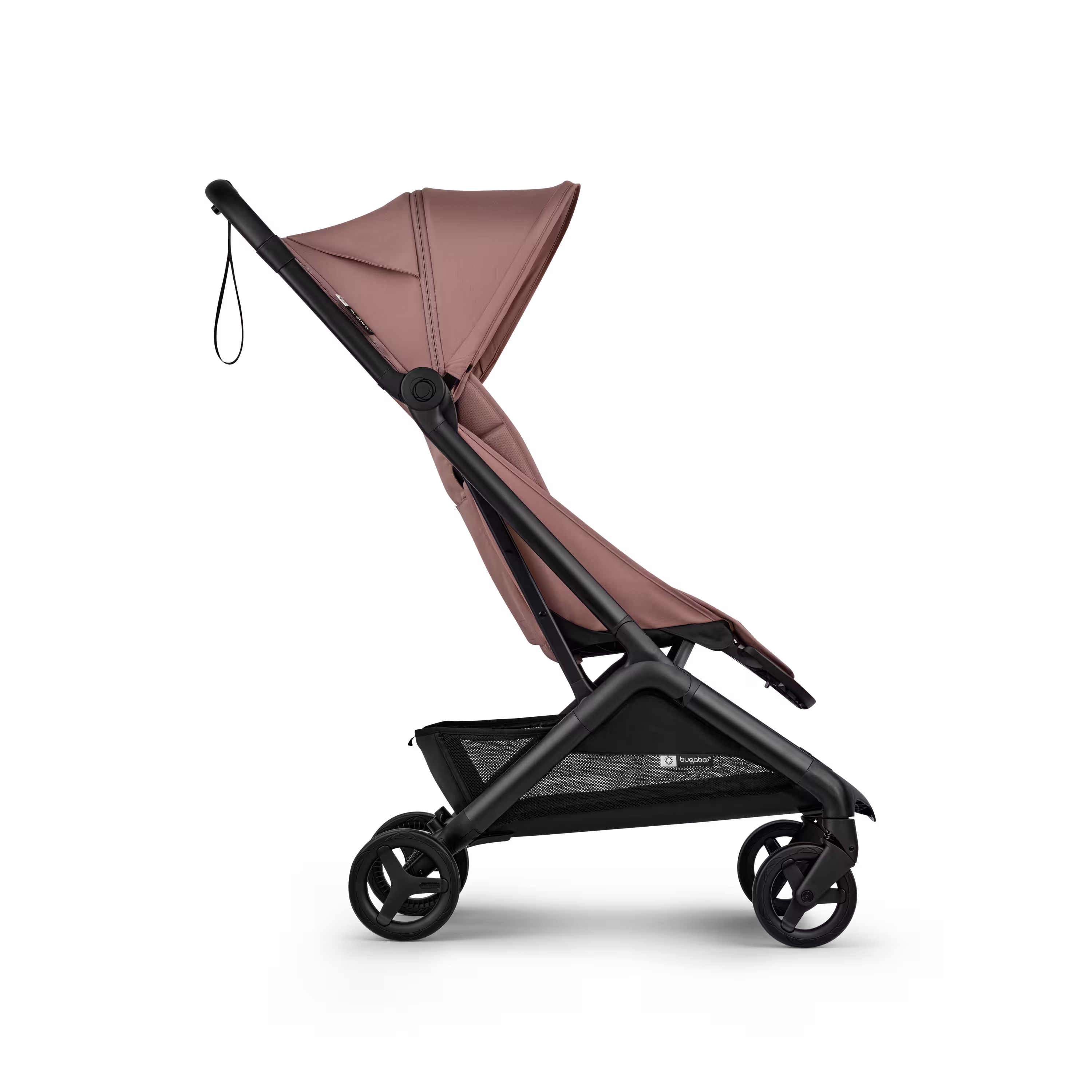 Bugaboo Butterfly 2 Plus travel stroller black base, dusty pink fabrics, dusty pink sun canopy - Main Modal Image Slide 2 of 12