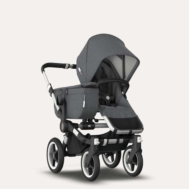 Bugaboo Donkey 3 Mono travel system grey melange sun canopy, grey melange fabrics, aluminium base - Main Image Slide 6 of 18