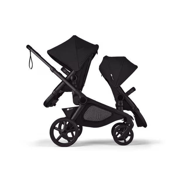 Bugaboo Kangaroo seat-only tandem black base, midnight black fabrics, midnight black sun canopy - Main Image Slide 3 of 12