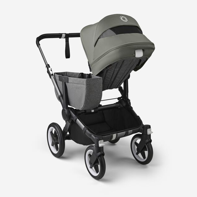 Bugaboo Donkey 5 Mono 2-in-1 stroller graphite base, grey mélange fabrics, forest green sun canopy - Main Image Slide 4 of 12