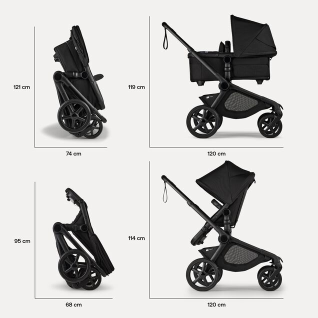 Bugaboo Kangaroo 2-in-1 stroller black base, forest green fabrics, forest green sun canopy - Main Image Slide 13 of 18