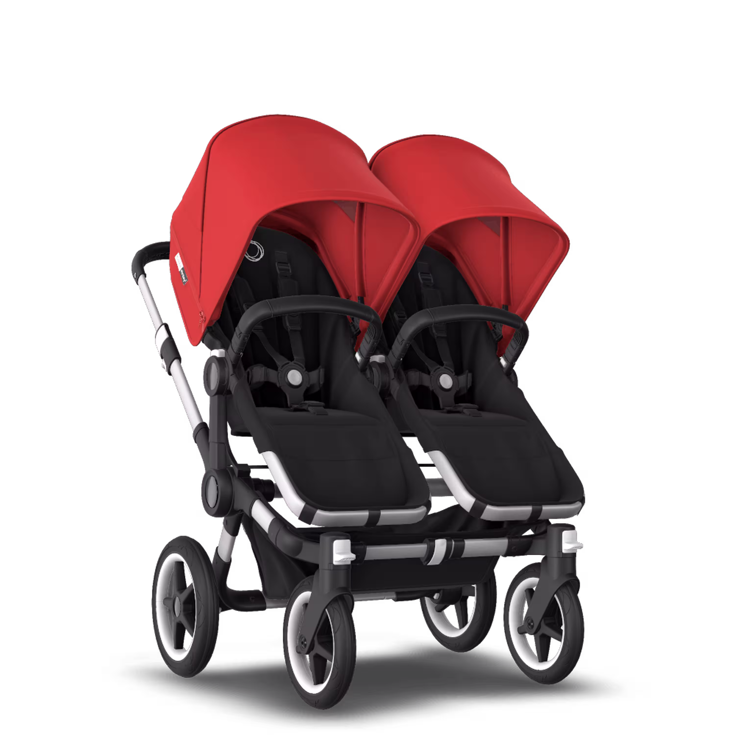 Bugaboo Donkey 3 Twin seat and bassinet stroller red sun canopy, black fabrics, aluminium base - Main Modal Image Slide 5 of 9