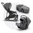 Bugaboo Bee 5 travel system grey melange sun canopy, grey melange fabrics, black base - Thumbnail Slide 1 of 19