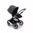 Bugaboo Fox 3 seat stroller with black frame, grey fabrics, and stormy blue sun canopy. - Thumbnail Slide 7 of 7